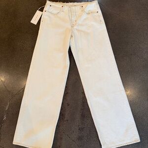 SLVRLAKE Mica Frayed Low-Rise Wide-Leg Jeans NWT